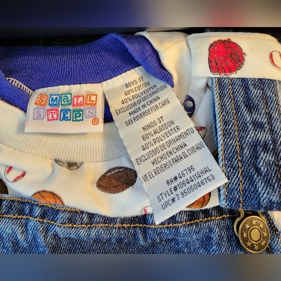 Boy's overall shorts w/shirt set - Picture 6 of 6